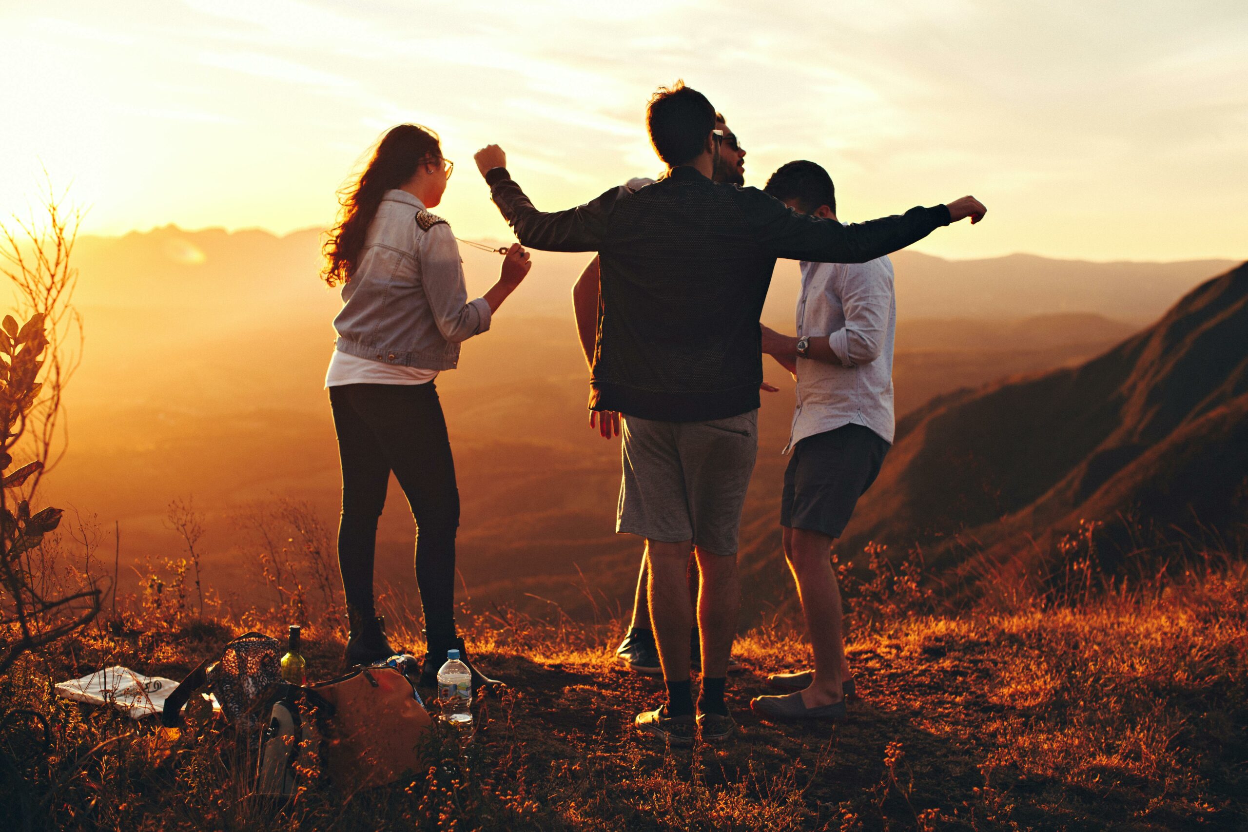 Friends in a circle enjoying life after overcoming health challenges